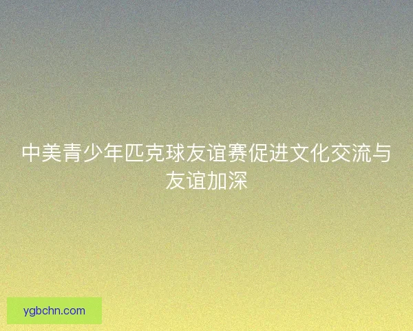 中美青少年匹克球友谊赛促进文化交流与友谊加深 中美青少年匹克球友谊赛促进文化交流与友谊加深